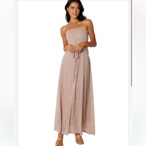 NWT Petal & Pup Farley Strapless Maxi Dress - Rose Gold Stripe